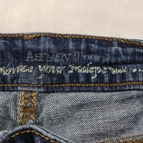 L.E.I. Ashley Trouble Jeans Womens Size 3 Low Rise Boot Cut Stretch Denim Blue - Picture 7 of 16